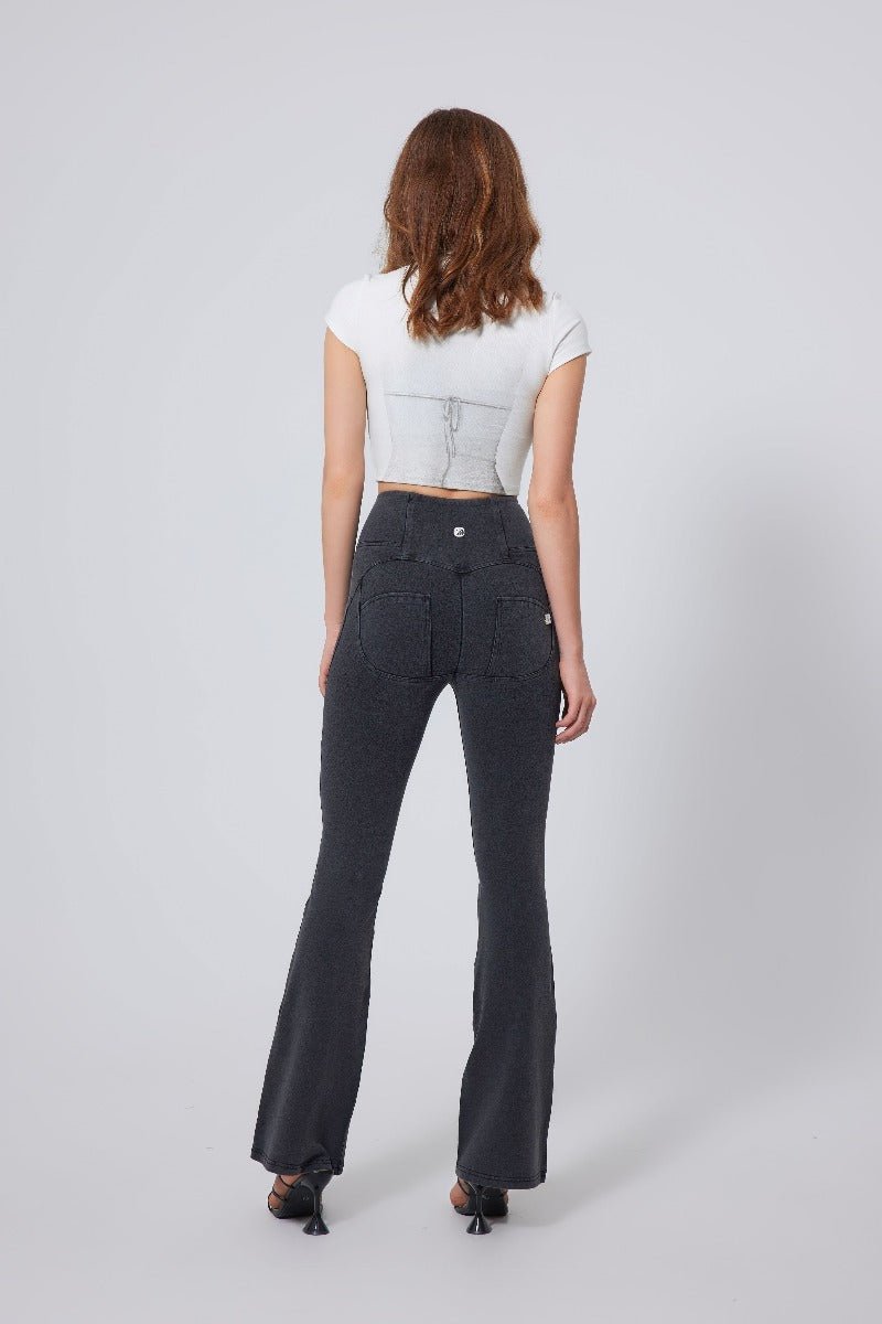 High Waist Straight Flare Jeans