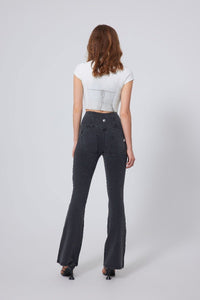 High Waist Straight Flare Jeans