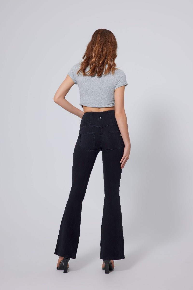 High Waist Straight Flare Jeans