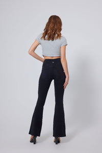 High Waist Straight Flare Jeans