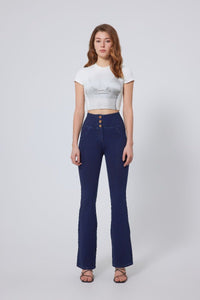High Waist Straight Flare Jeans