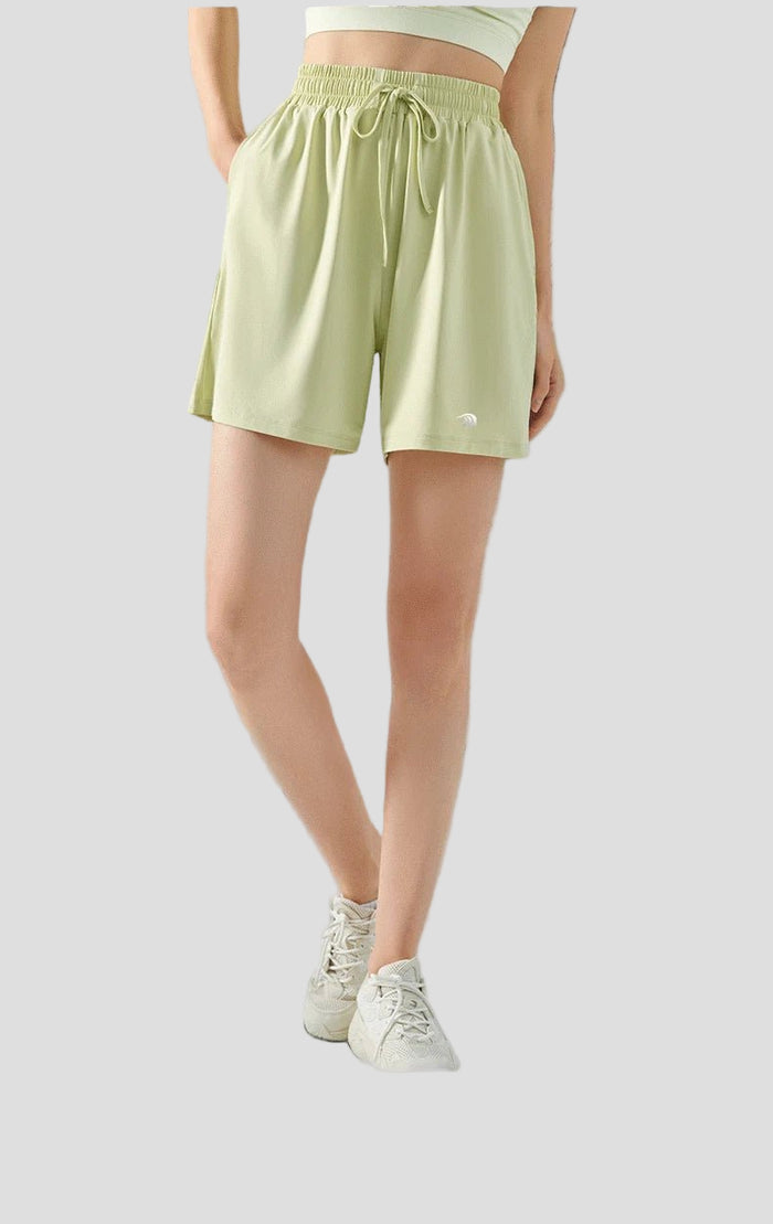 Light Green High Waist Sun Protection Sports Shorts
