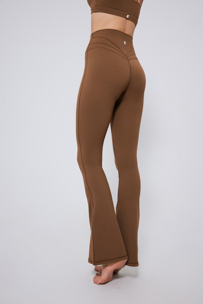 brown high waisted bootcut yoga leggings