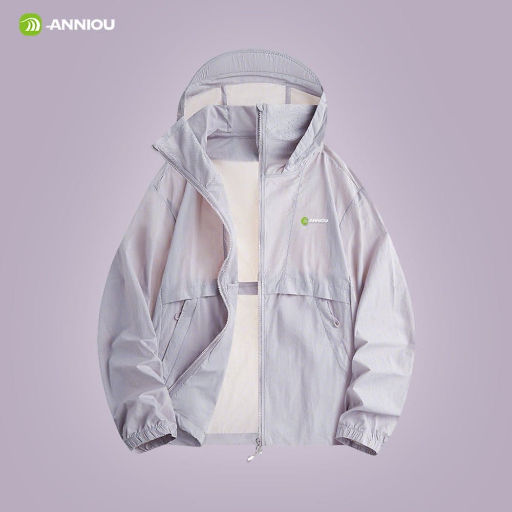 light Purple hooded full zip top UPF 100+