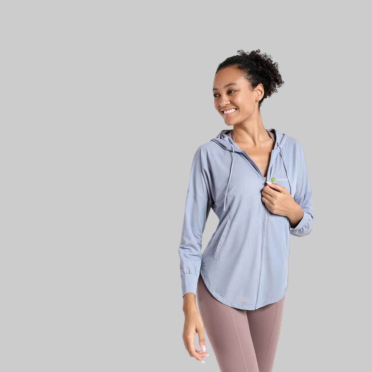 Hooded Zip Up Fitness Top - Sun Protection Clothing