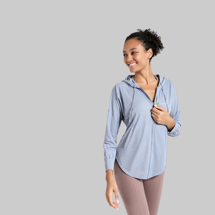 Hooded Zip Up Fitness Top - Sun Protection Clothing