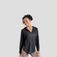 UPF 50+ Black Hooded Zip Up Fitness Top