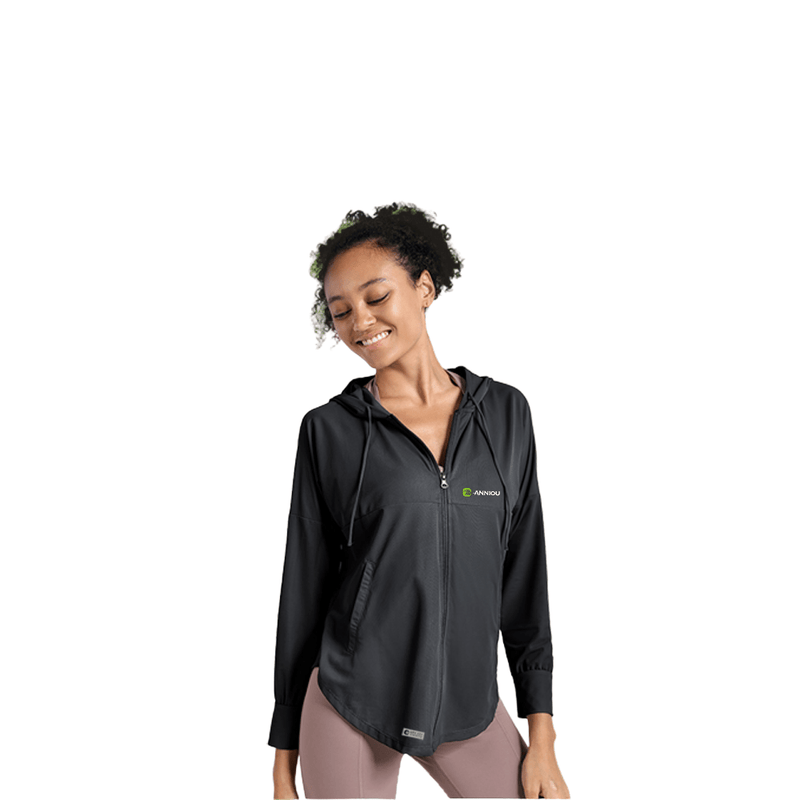 Hooded Zip Up Fitness Top - Sun Protection Clothing