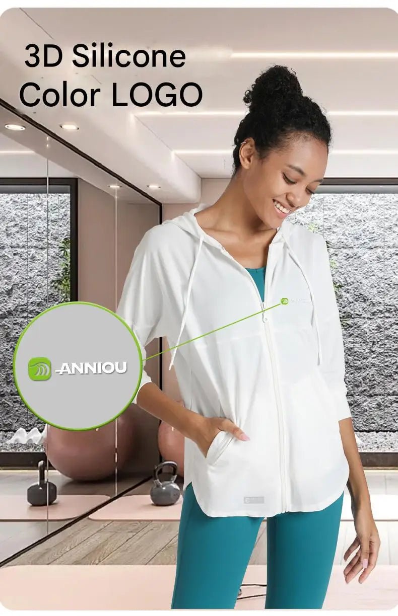 Hooded Zip Up Fitness Top - Sun Protection Clothing