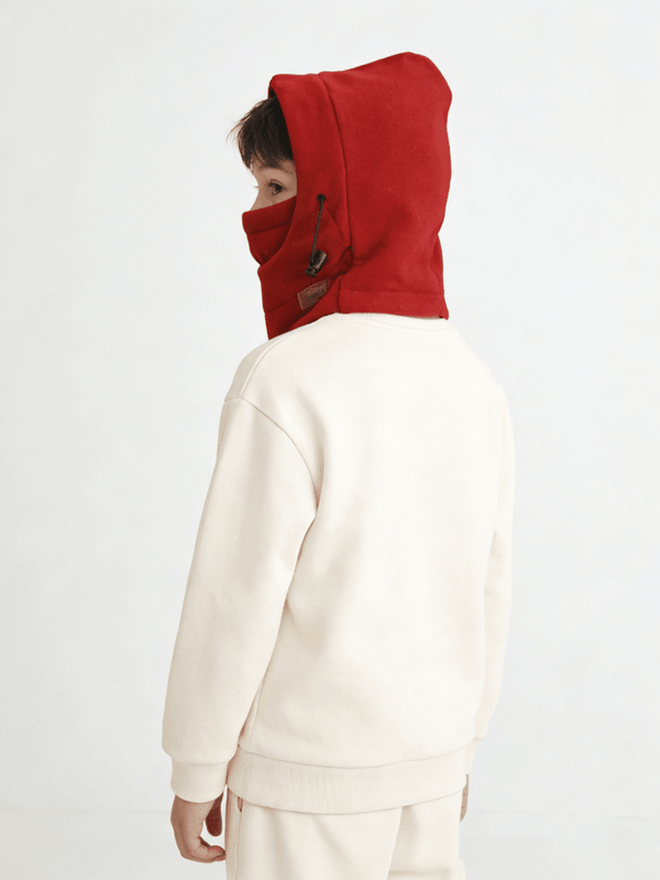 Kids Fleece Balaclava UPF50+ in red