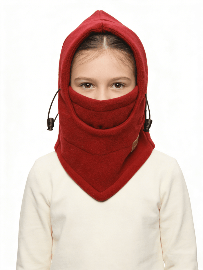 Kids red Fleece Balaclava UPF50+ - Sun Protection Clothing