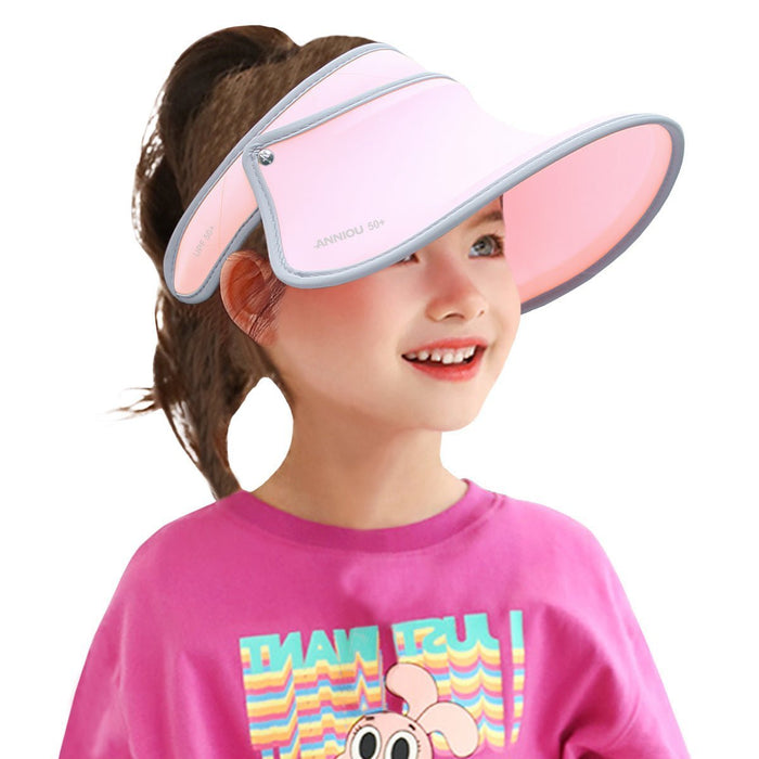Kids Pink Long Visor UV Sun Protection Hat