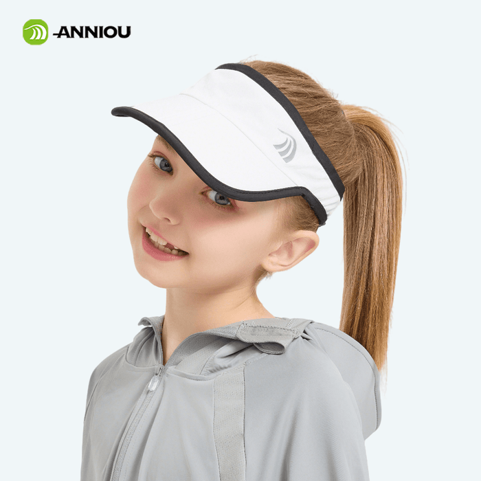 Kids White UPF 50+ Sun Visor by Anniou