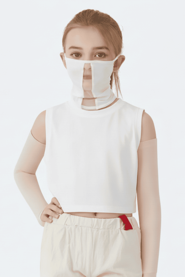 Kids UV Protection Face Masks in white