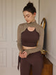 Khaki Knitted Sports Bolero Pullover UPF 50+
