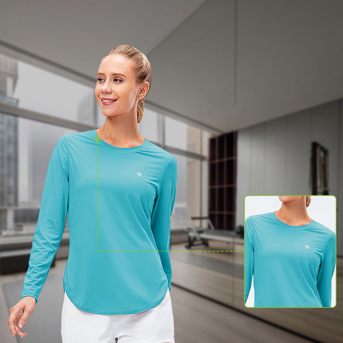 ladies UPF 50+ Long Sleeve sports Shirt 