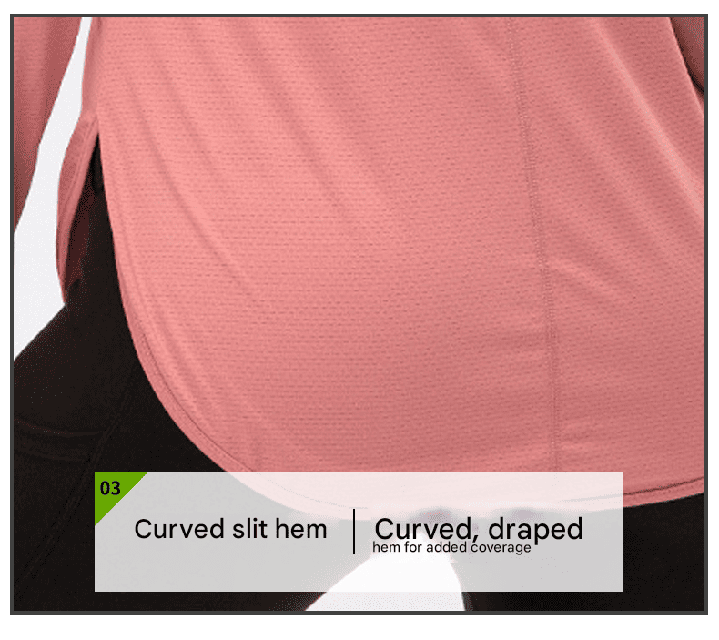 ladies UPF 50+ curved hem sports Shirt 