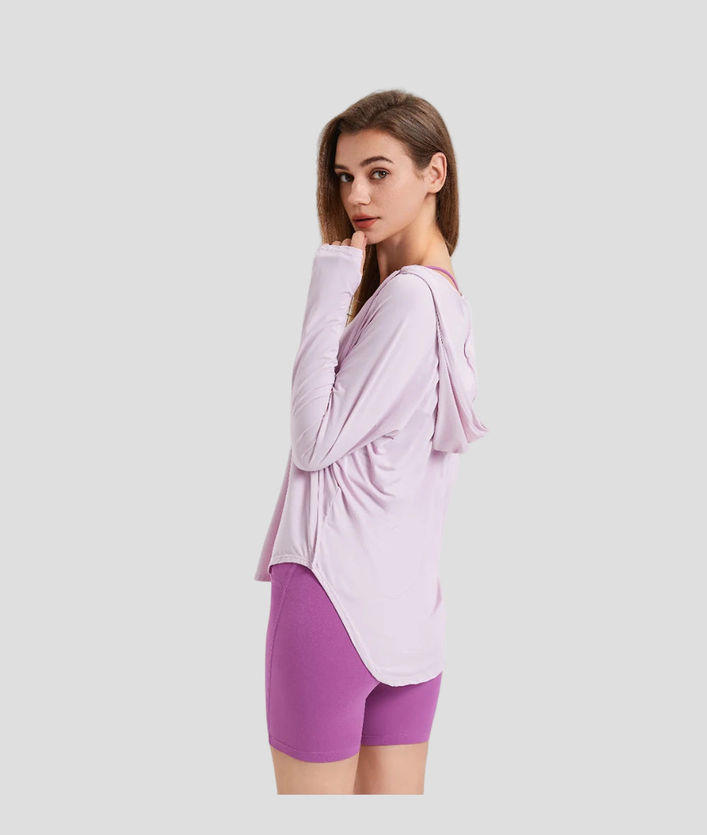  light purple  hoodie UPF 100+ Active Top