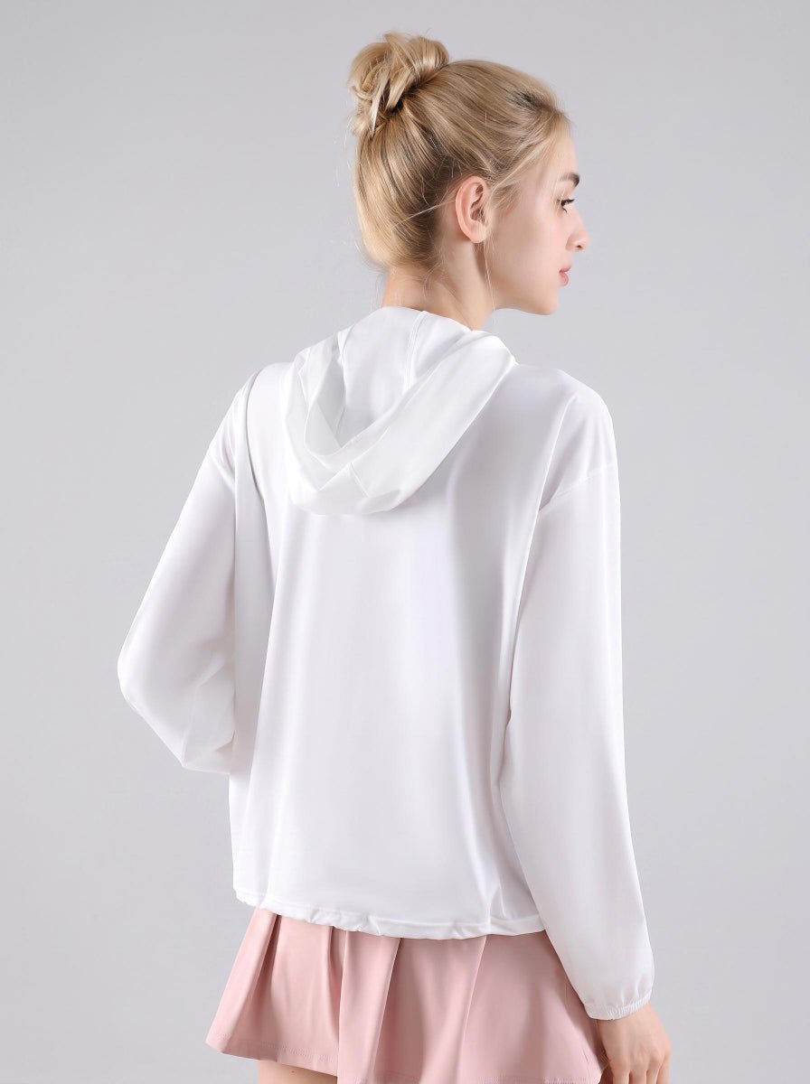 white back of Lightweight Hooded Athletic Jacket UPF 50+