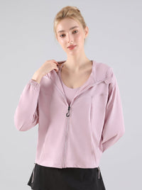 lightpurple Lightweight Hooded Athletic Jacket UPF 50+