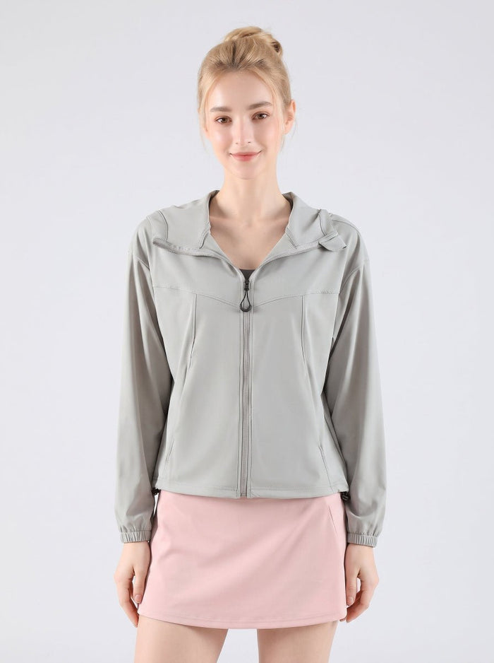 greygreen Lightweight Hooded Athletic Jacket UPF 50+