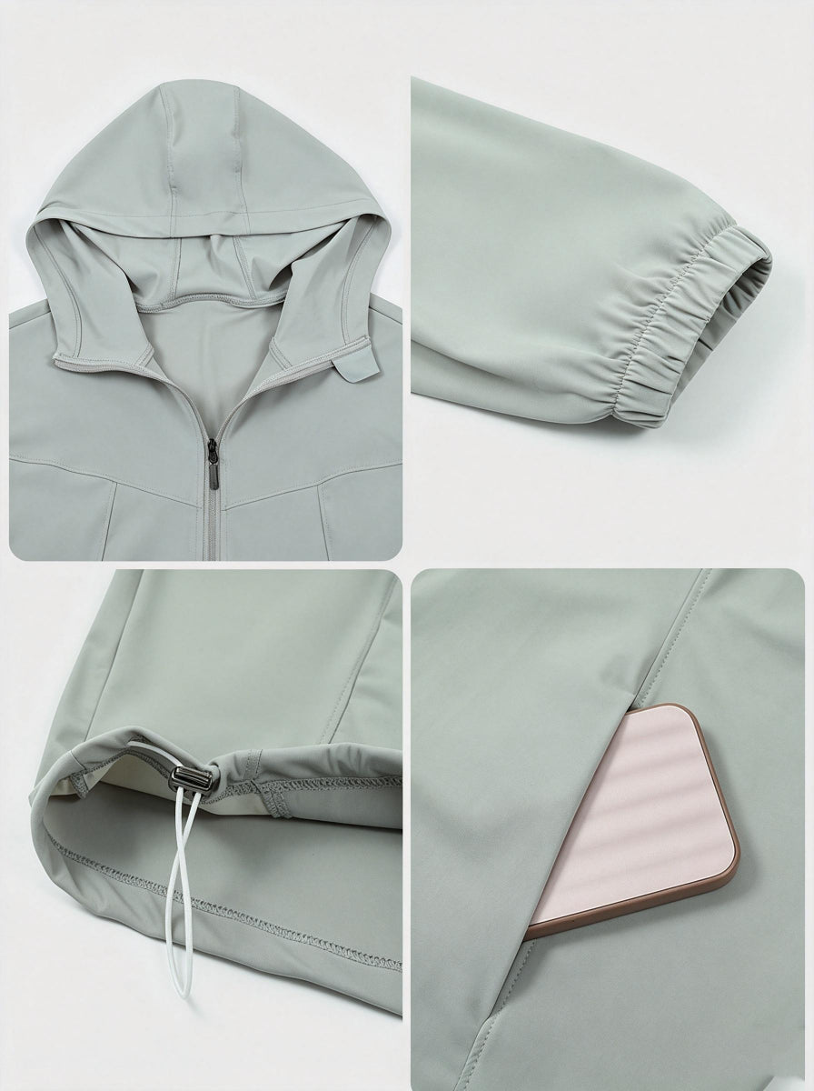 Lightweight Hooded Athletic Jacket Details