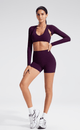 Dark Purple Lightweight Yoga Bolero with shorts UPF 50+
