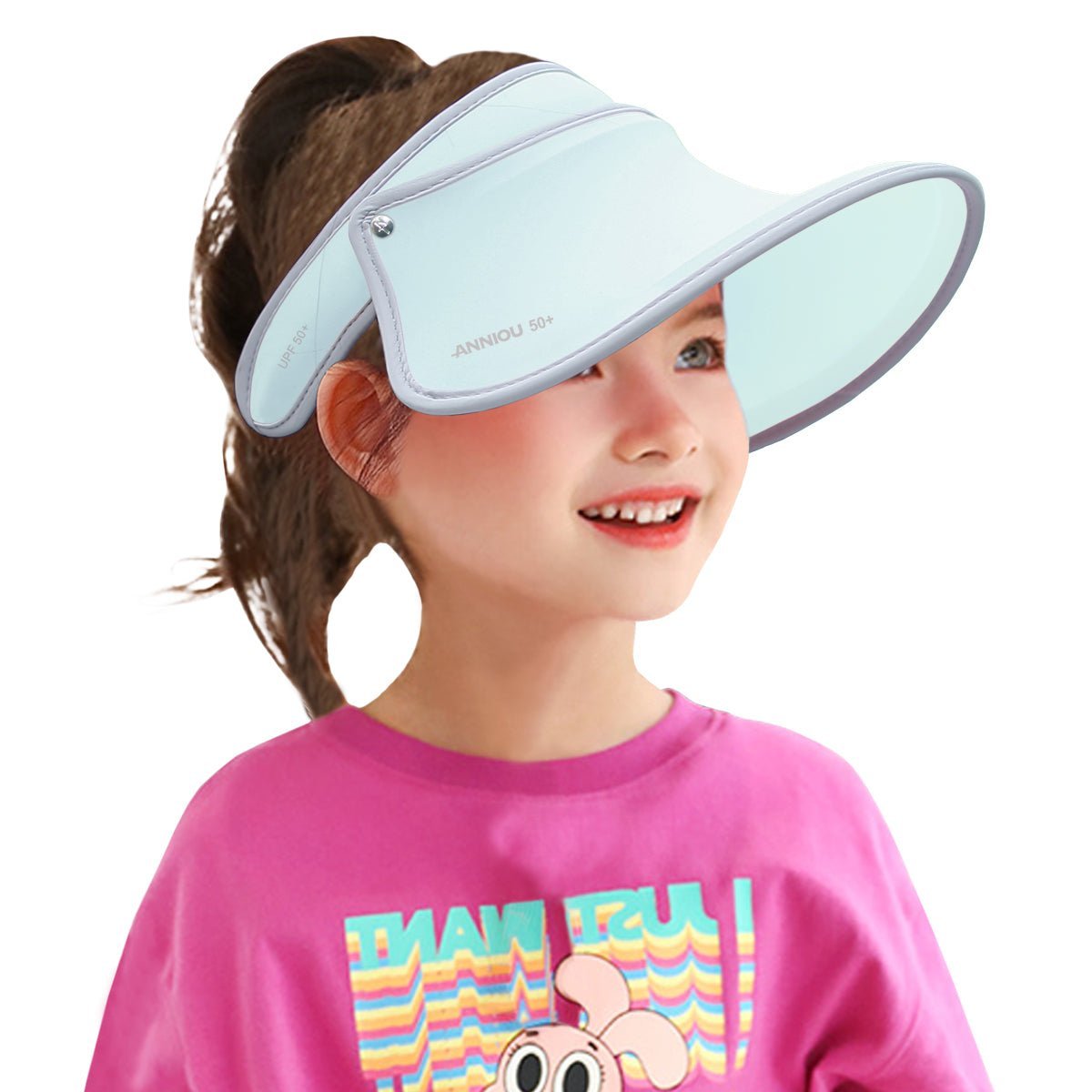 Kids light blue Long Visor UV Sun Protection Hat 