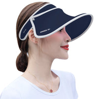 Women's navy blue Long Visor Sun Protection Hat by Anniou