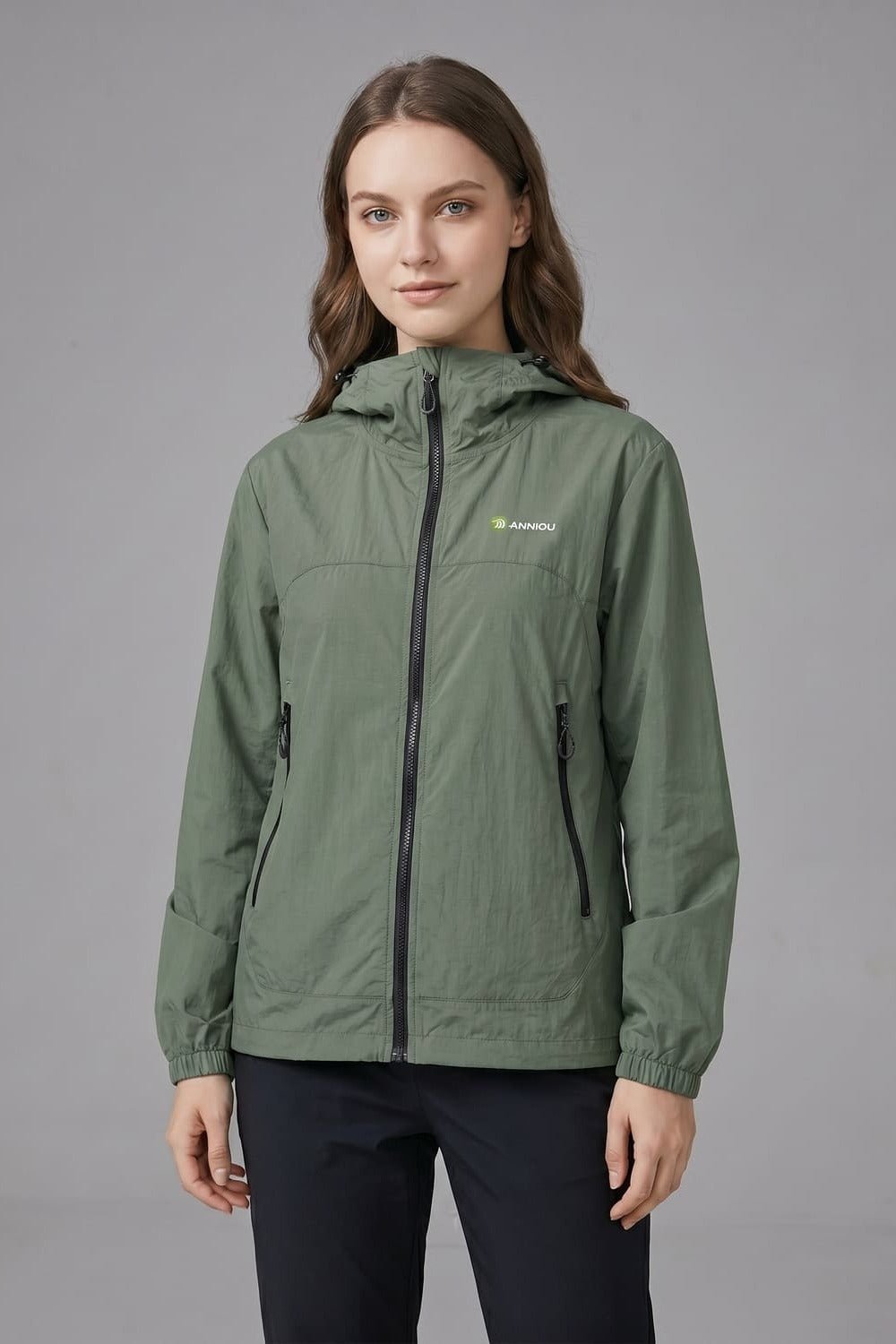 womens green Loose Fit Jacket UPF 100+