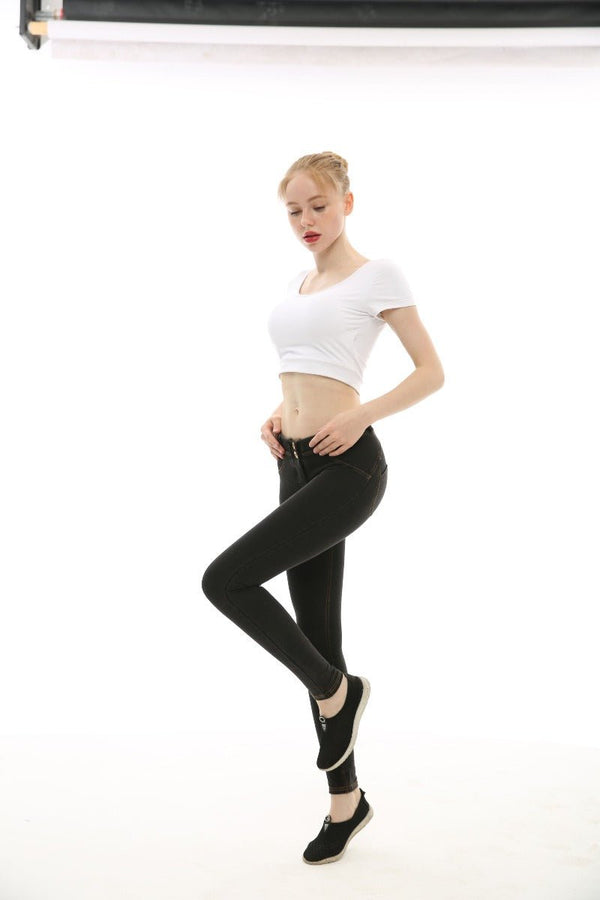 Low Rise Fake Jean Leggings - Sun Protection Clothing