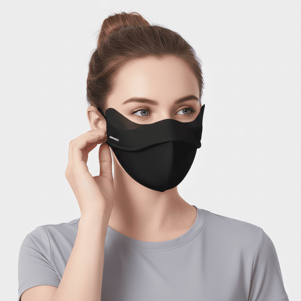 Black Lycra UV Face Mask