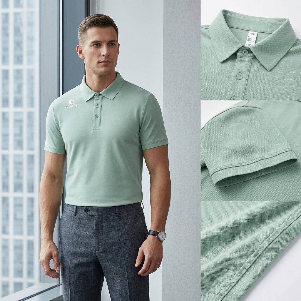 Azure Green Men's Golf Polo Shirt UPF 50+