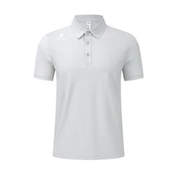 Light Gray Men Golf Polo Shirt UPF 50+