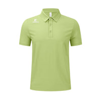 Men's apple green and coral powder Golf Polo Shirt UPF 50+