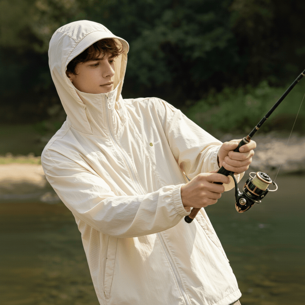 Men Hooded Full Zip Top UPF 100+