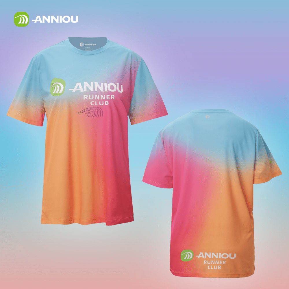 Rainbow Gradient Ultralight Gradient Running T-shirt