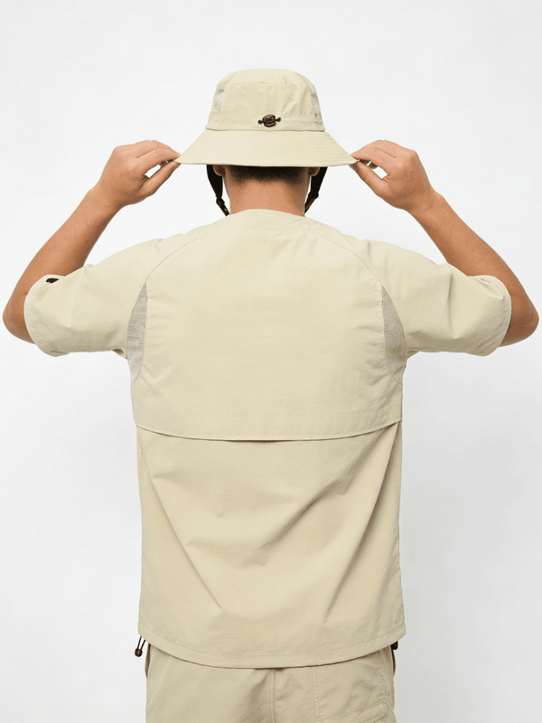 men Khaki Surf Bucket Hat with UV Sun Protection
