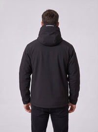 #black rear of Men's 10 Zone Heated Softshell Jacket