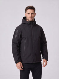 black Windproof Warm Winter Outdoor Coat