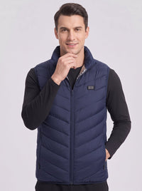 Men's 15 Zones Heated Quilted Gilet in #navy