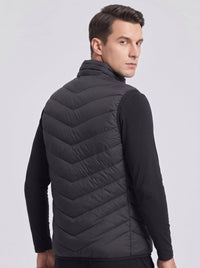 Side view #Black Men's 15 Zones Heated Quilted Gilet