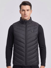 Men's 15 Zones Heated Quilted Gilet in #black