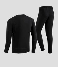 Mens Black 28 Area Heated Thermals from the back