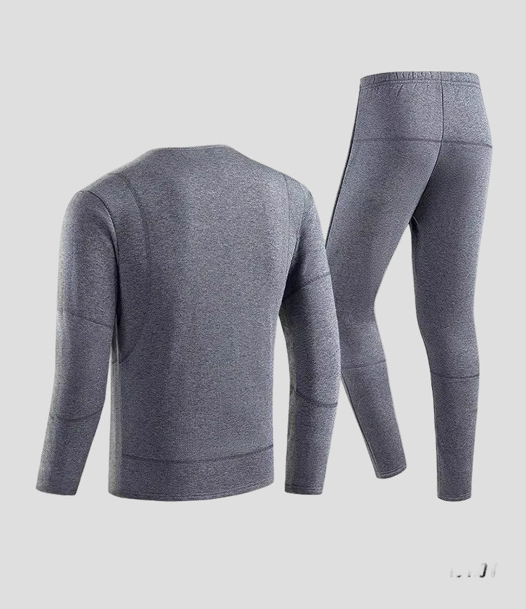 Mens grey 28 Area Heated Thermals from the back