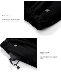 Mens Black 28 Area Heated Thermals pockets nd elastic waist