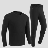 Mens Black 28 Area Heated Thermals