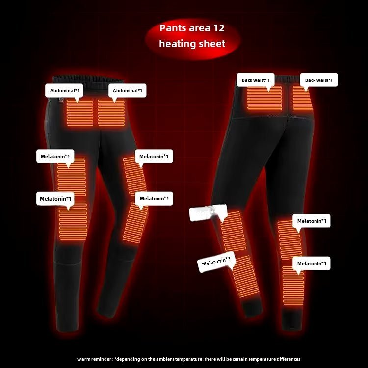 Anniou 28 Area Unisex Heated Thermal Underwear pants location