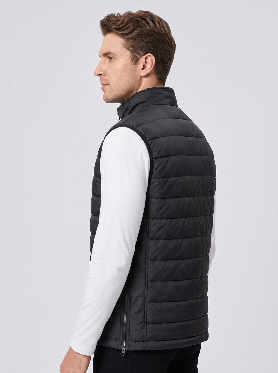 Side‑zip expandable heated gilet