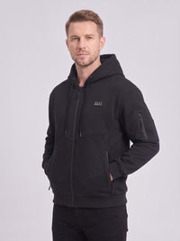 men winter #black heated hooded sweatshirt